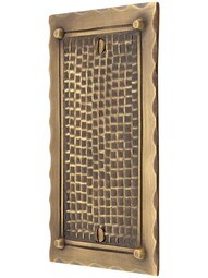 Bungalow Style Single Blank Switch Plate In Antique Brass.
